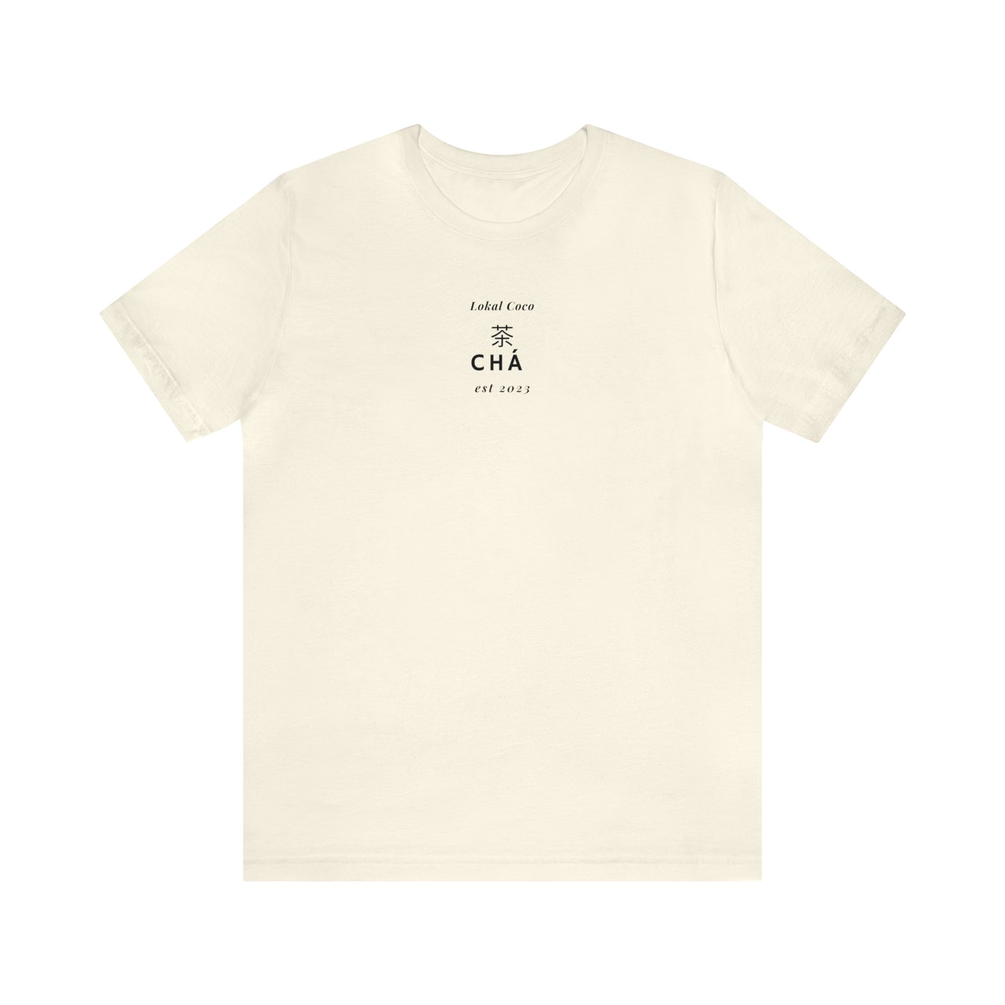 The front of Tea Lover Shirt | 茶 Chá in Mandarin Watercolor T-Shirt in natural