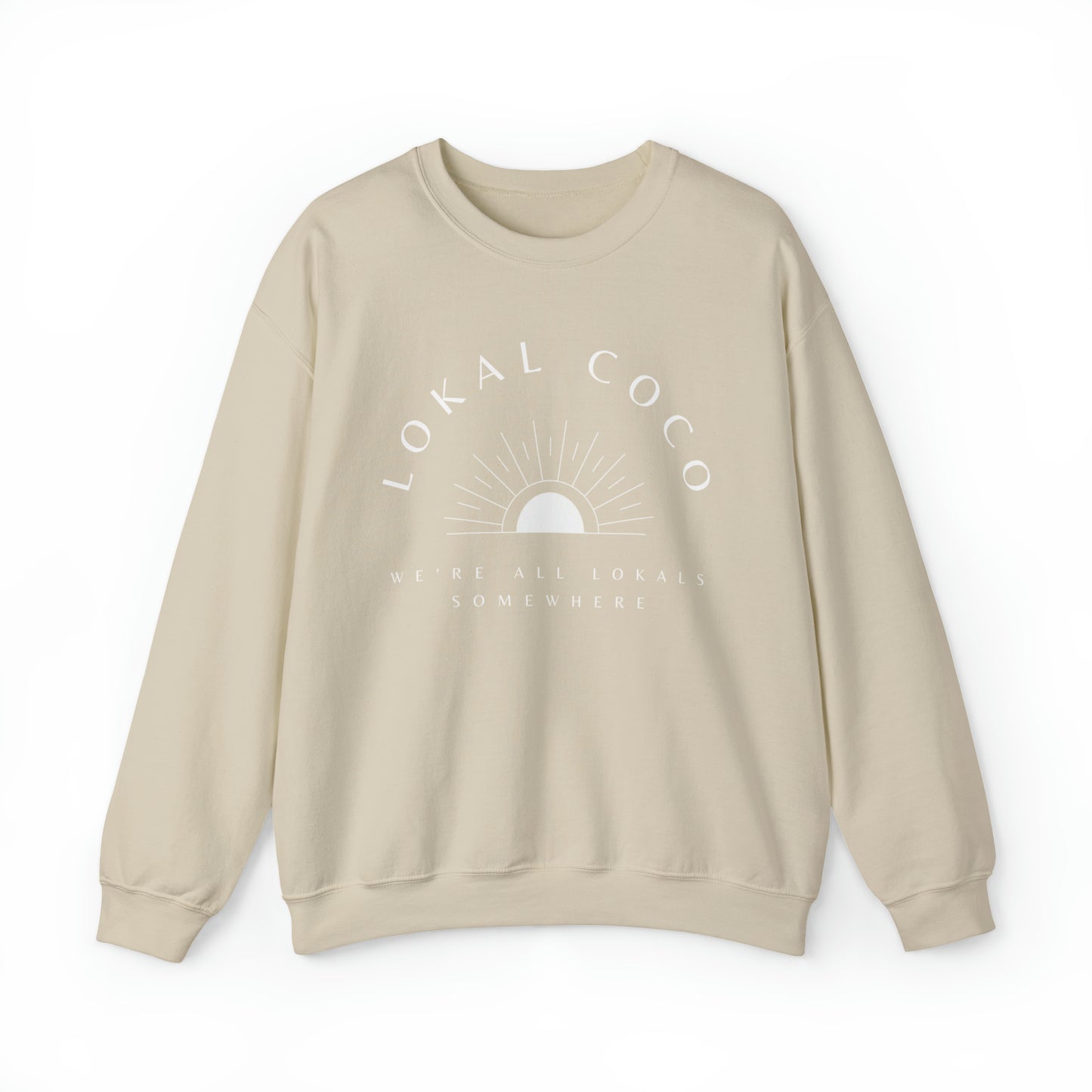 Lokal Coco We're all Lokals Somewhere Official Logo Crewneck Sweatshirt in sand