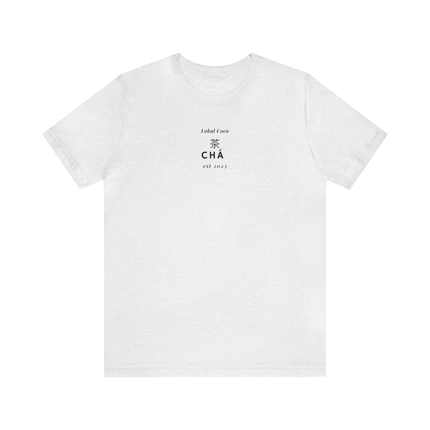 The front of Tea Lover Shirt | 茶 Chá in Mandarin Watercolor T-Shirt in ash