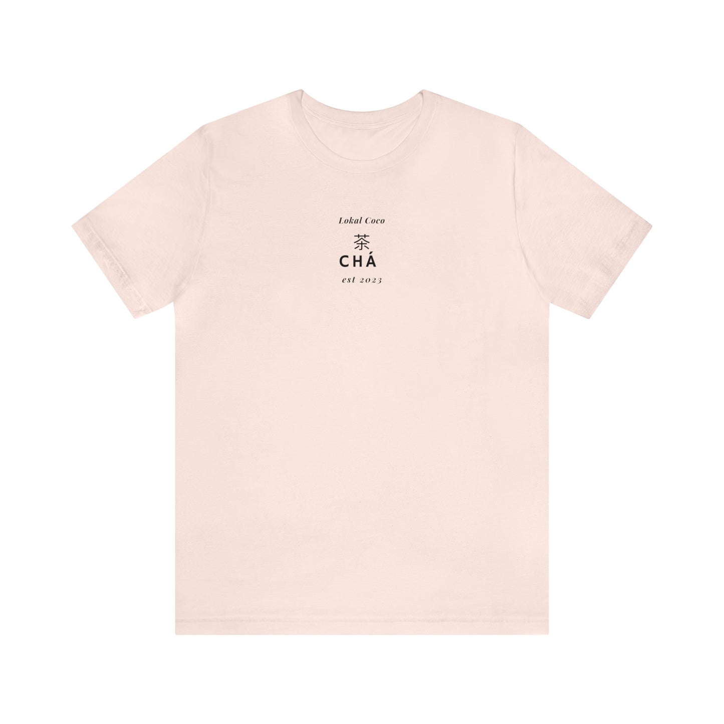 The front of Tea Lover Shirt | 茶 Chá in Mandarin Watercolor T-Shirt in light pink