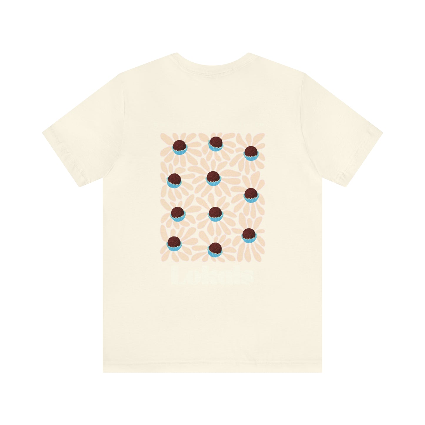 The back of the Raised on Brigadeiro T-shirt in natural