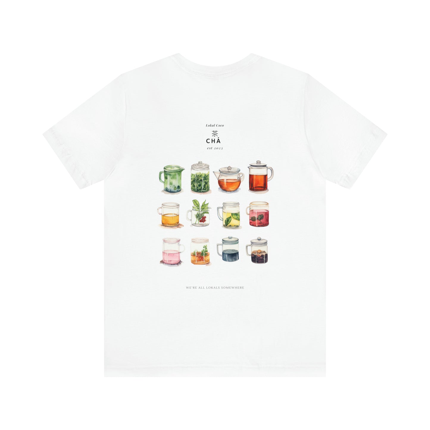 The back of Tea Lover Shirt | 茶 Chá in Mandarin Watercolor T-Shirt in white
