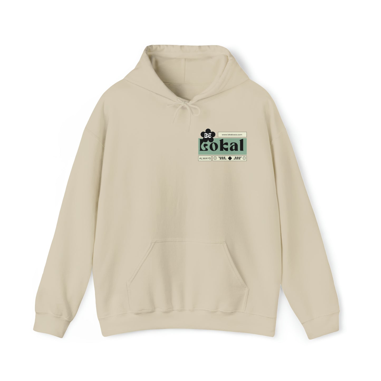 Lokal Coco "Be Lokal" Hoodie Logo in sand