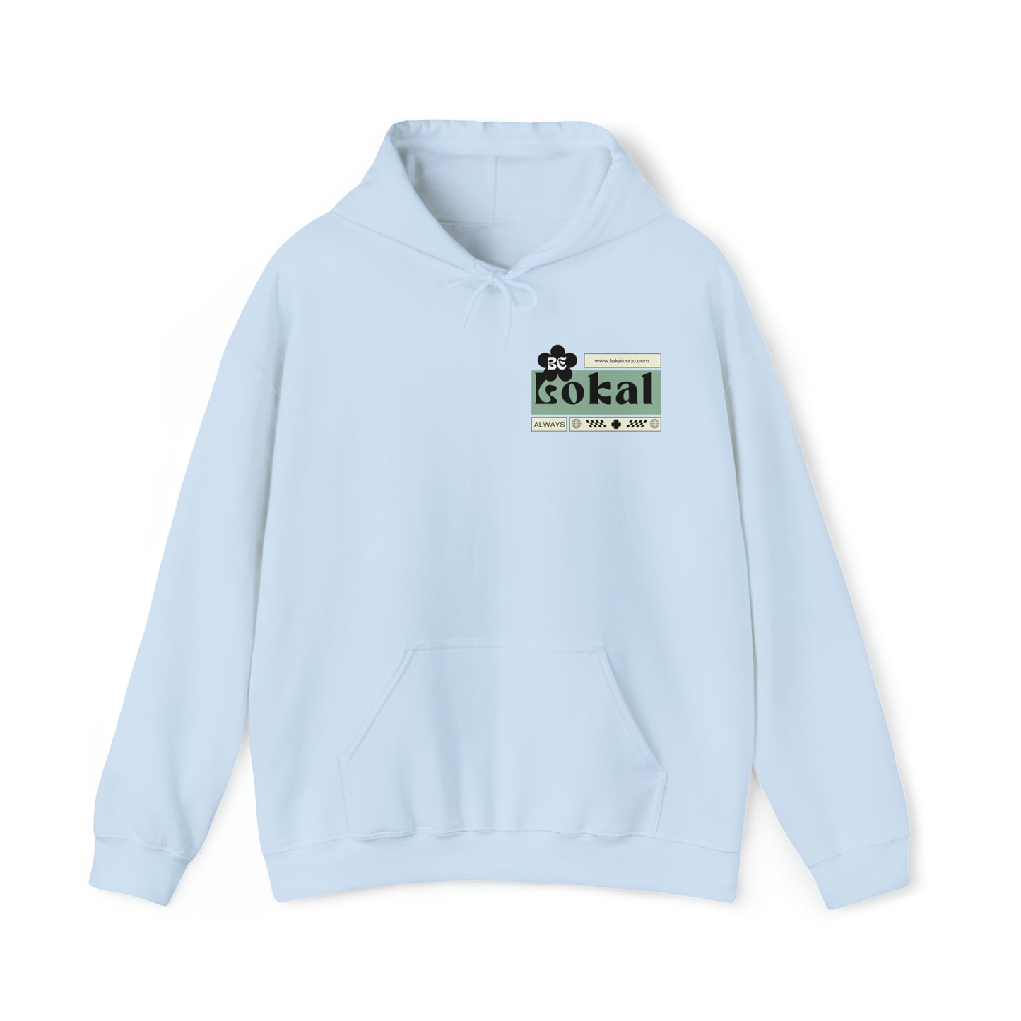Lokal Coco "Be Lokal" Hoodie Logo in light blue
