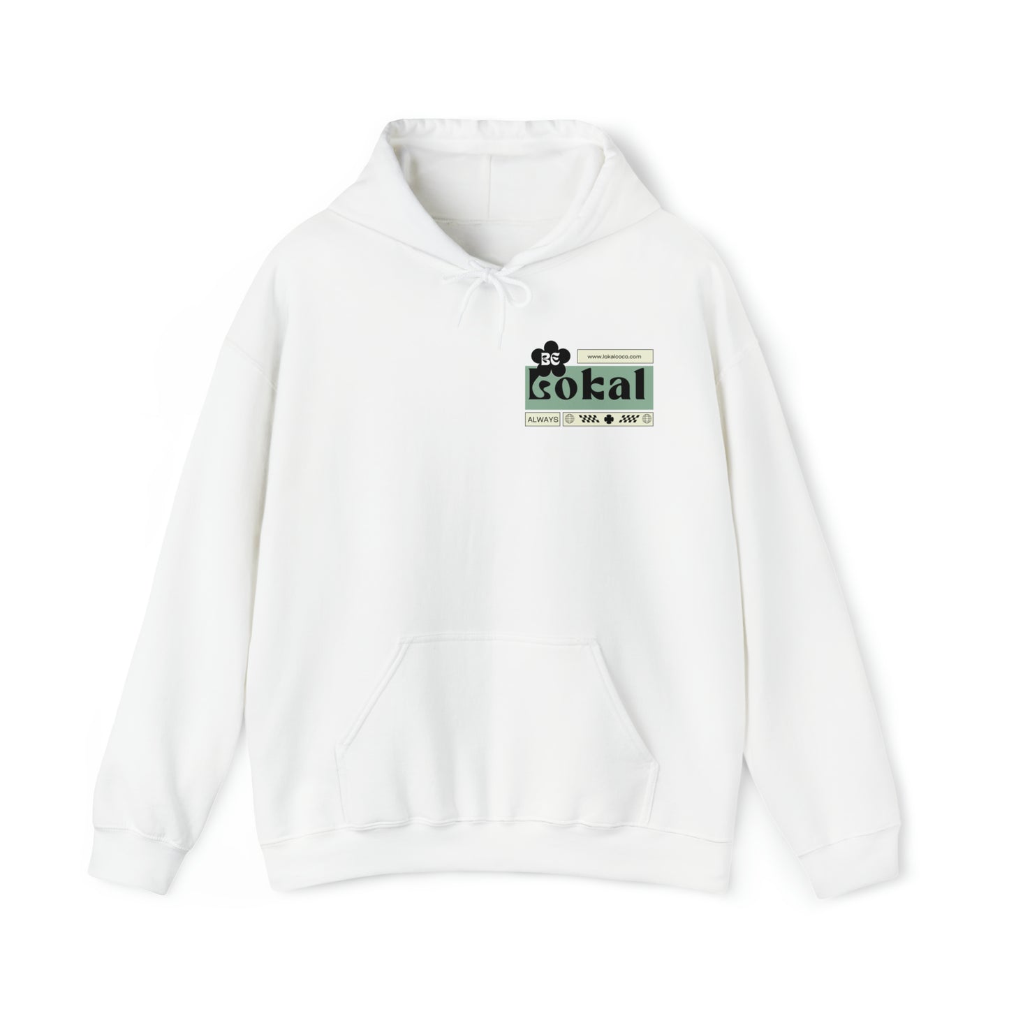 Lokal Coco "Be Lokal" Hoodie Logo in white