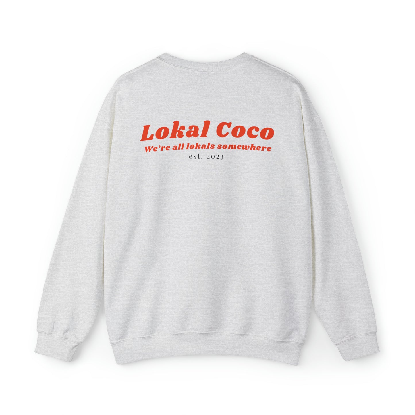  The back of Send Noodles Sweatshirt | Noodle Lover Crewneck Sweater in ash