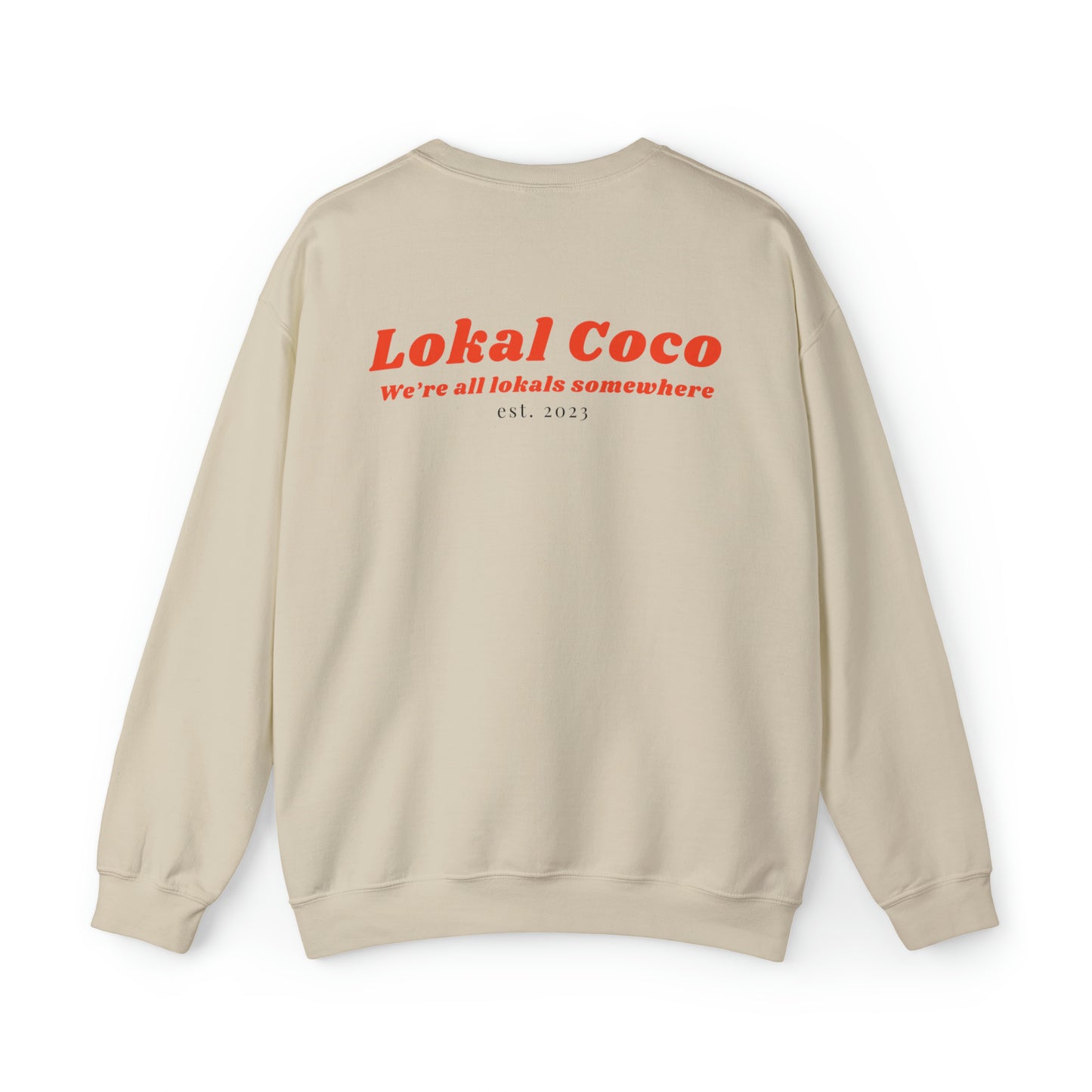  The back of Send Noodles Sweatshirt | Noodle Lover Crewneck Sweater in sand